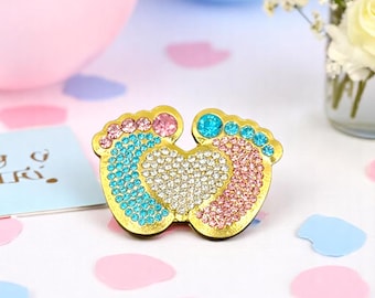 Gender Reveal Jewelry Brooch Pin Accessory Boy or Girl Party Decor Baby Shower Mom To Be Gift Idea Gender Reveal Grandparents Gift Idea