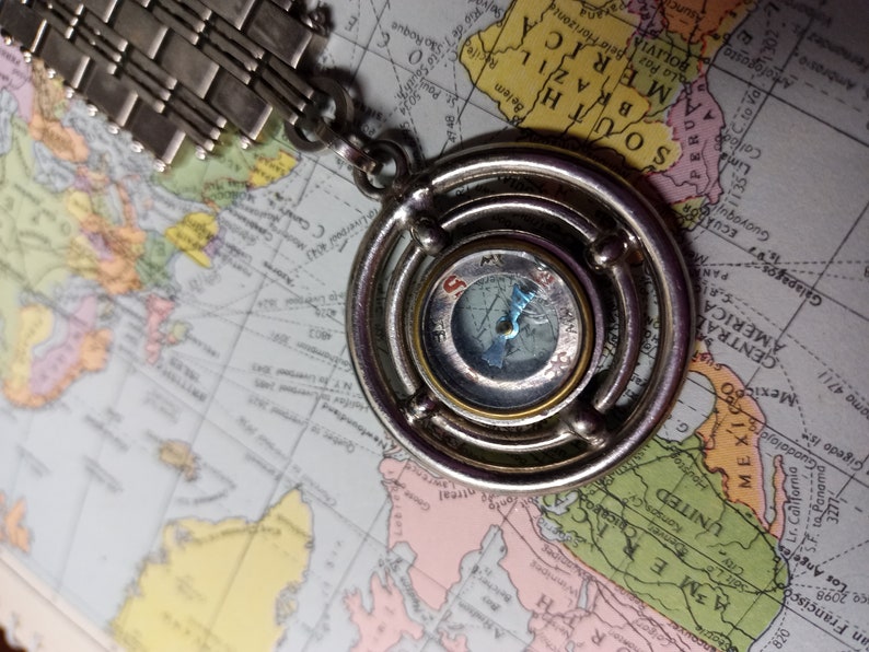 Vintage Compass with Stainless Fob and Strap bild 5
