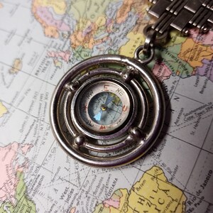 Vintage Compass with Stainless Fob and Strap bild 2