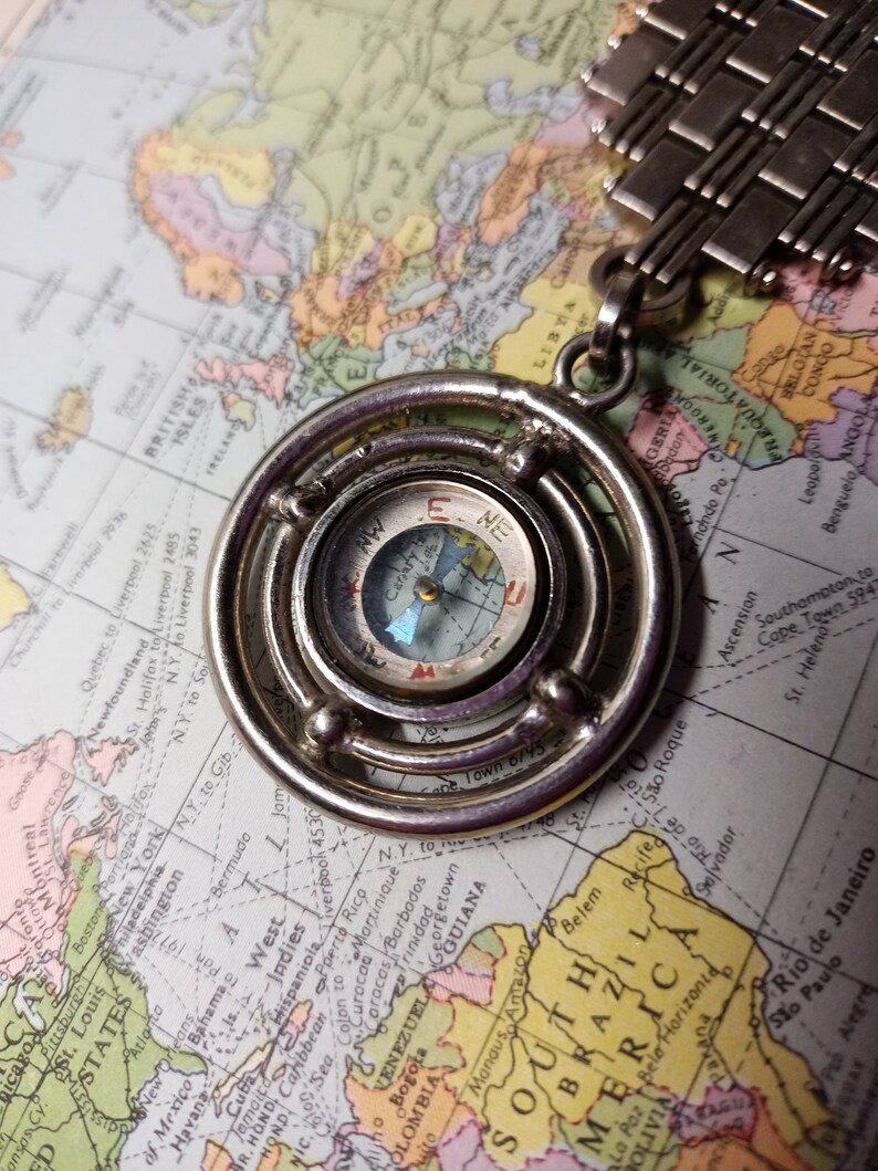 Vintage Compass with Stainless Fob and Strap bild 2