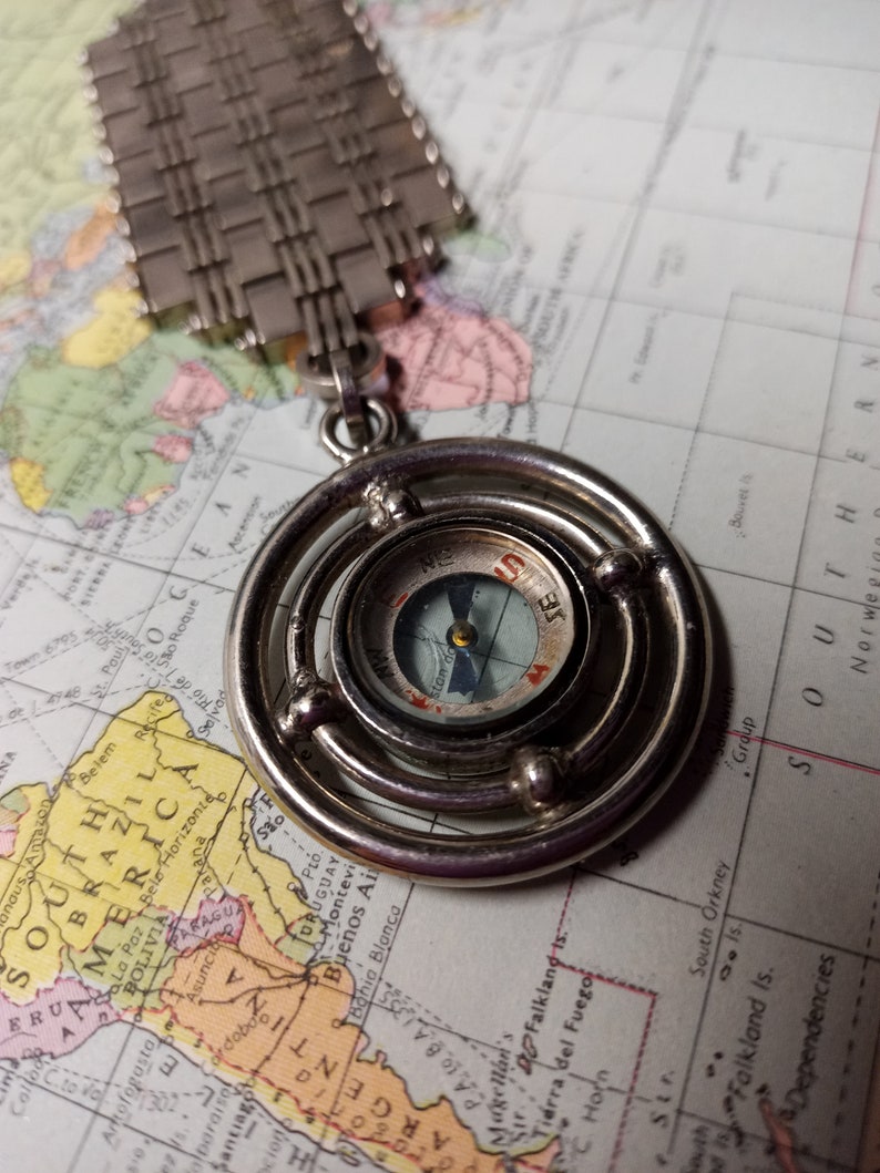 Vintage Compass with Stainless Fob and Strap bild 6