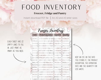 Freezer inventory list - Flower model