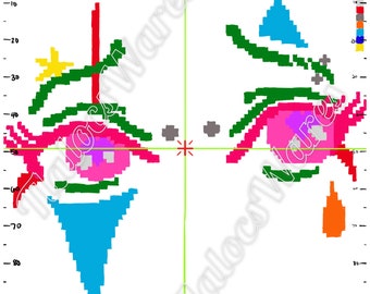 Olhos de palhaço perfurados tristes padrão de ponto cruz fofo palhaço colorido