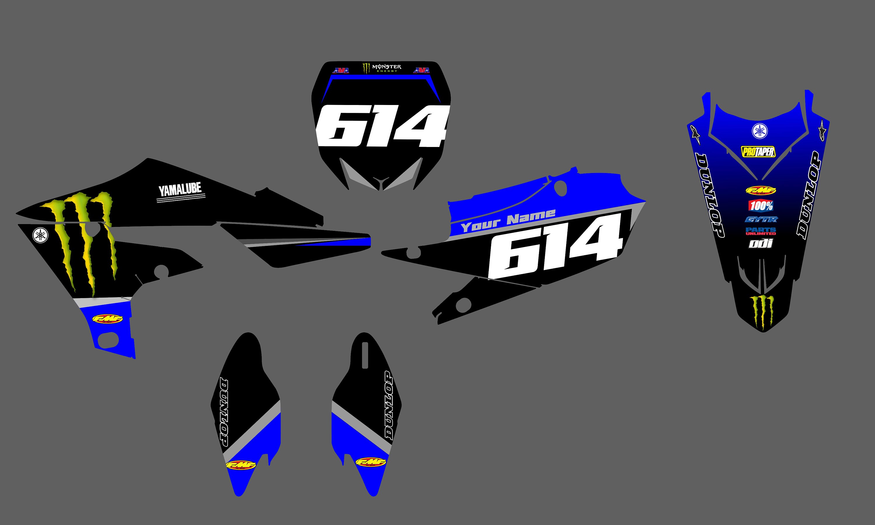 Dirt Bike Graphic Kit Full Yamaha YZ250f/450f 20172021 Etsy