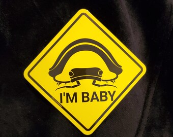 1 Isopod Sticker, Baby On Board "I'm Baby" Waterproof Vinyl Rubber Ducky Slapper Decal for Water Bottle/Planner/Car/Stationary/Journal/Diary