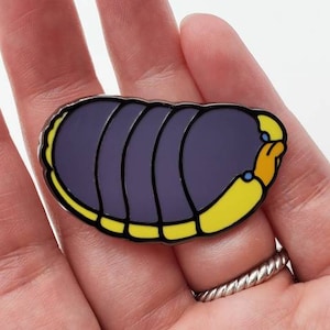 Lemon Blue Isopod Metal Hard Enamel Pin Accessories for Strap, Lanyard, Backpack, Ita Bag, Luggage, Display, Storage, Collection, Hat, Lapel