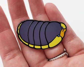 1 Lemon Blue Isopod Metal Hard Enamel Pin Accessories for Strap/Lanyard, Backpack, Itabag, Luggage, Display, Storage, Collection, Hat, Lapel