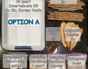 ULTIMATE INVERTEBRATE KIT Deluxe Isopod/Millipede Supplies - Premium Substrate and Pre-Made Enclosure Pack with Ventilation (Large Kit Only)