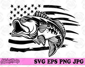 US Bass Fishing svg, Bass Fishing png, Bass Clipart, Bass Cutfile, US Bass Fish svg, US Fishing svg, Angling svg, Angler svg, Bass Stencil