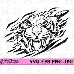 Tiger Scratch svg / Safari Life Clipart / Grandi artigli di tigre File di taglio / Wild Beast dxf / Zoo Crew Keeper Shirt Gifts png / Forte ruggito di bestia