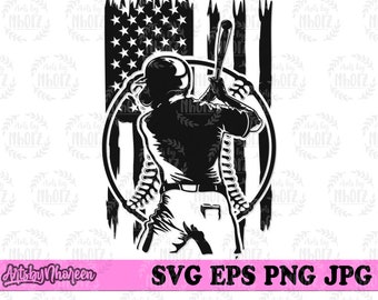 US Baseball Player svg, Batter Dad Cut File, Baseball Batting Clipart, Hitter Man Stencil, US Baseball Jpeg Shirt png, American Sports dxf