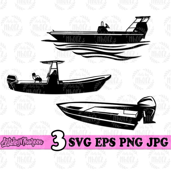 Speed Boat SVG, Speed Boat Silhouette Graphic by ETC Craft Store