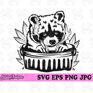 Unkraut High Waschbär svg, Rasta Animal Clipart, Woodland Schablone, 420 Dope Kush T-shirt png, Cannabis Cut File, Marihuana Blunt dxf, Joint jpeg