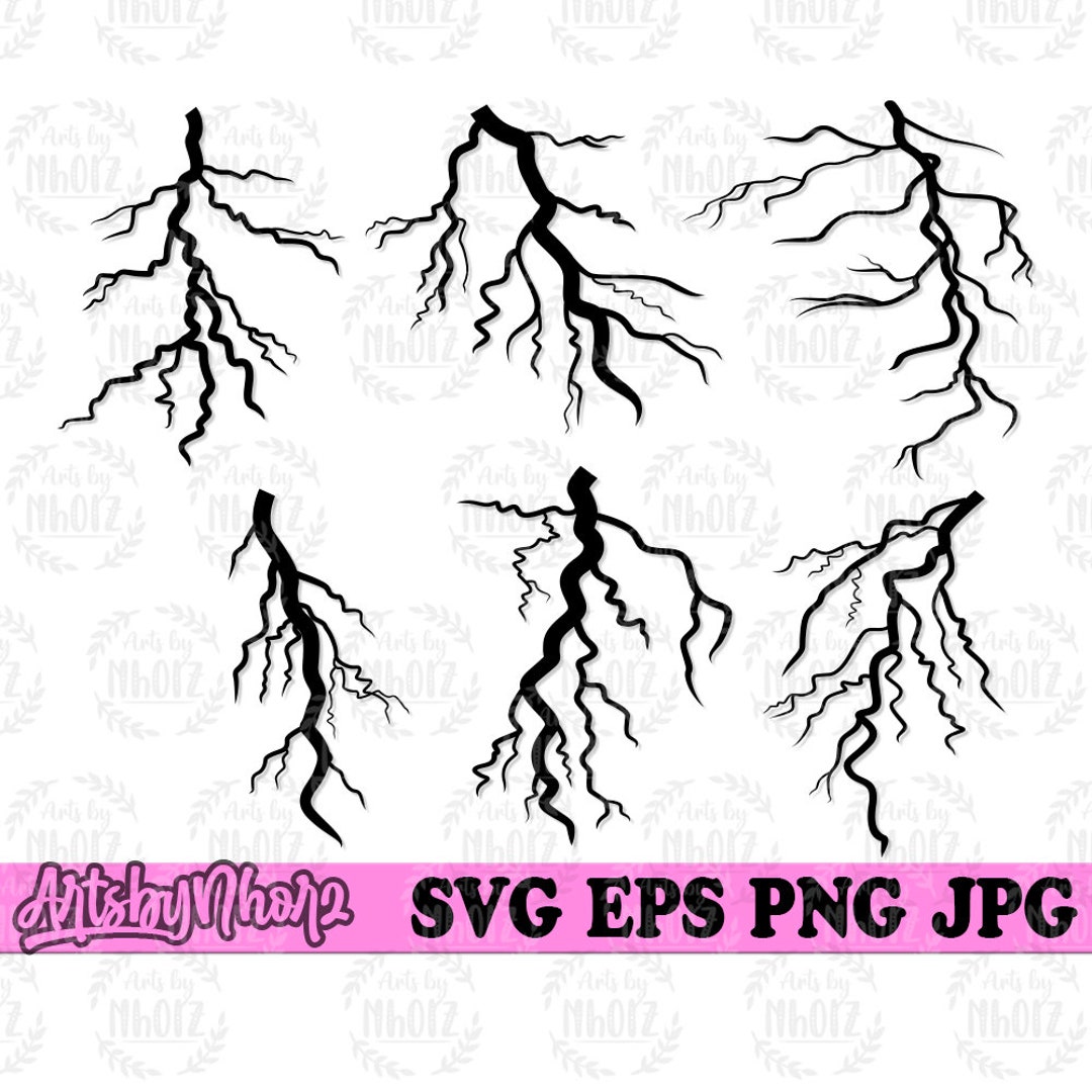 6 Lightnings Bundle Svg Files | Lighting Svg | Bundle Svg