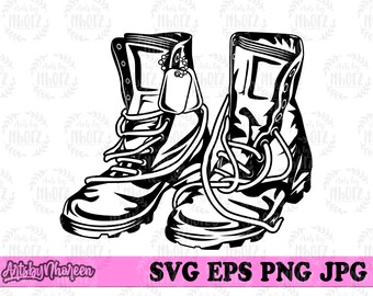 Combat Boots svg, Veteran svg, US Military svg, Combat Boots png, Boots Clipart, US Solider svg, US Veteran Shirt svg, Combat Boots Cutfile