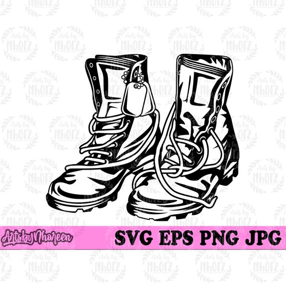 Combat Boots Svg Veteran Svg US Military Svg Combat Boots Etsy