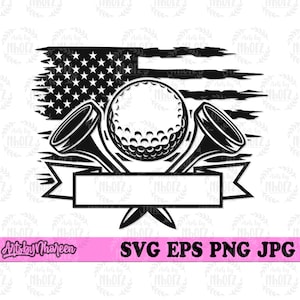 US Golf Club Jpeg svg, Golf Ball Pin Stand Clipart, Golfer T-shirt Design png, Golf Swing Player dxf, Rich Sports Life Cutfile, Birdie Eagle