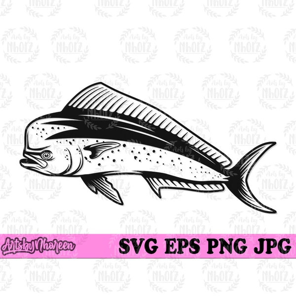 Mahi Fish svg, Salt Water Fishing Clipart, Dorado Cut File, Angler Dad Shirt png, Angling Sports Cutfile, Fish Port Jpeg dxf, Fisherman png