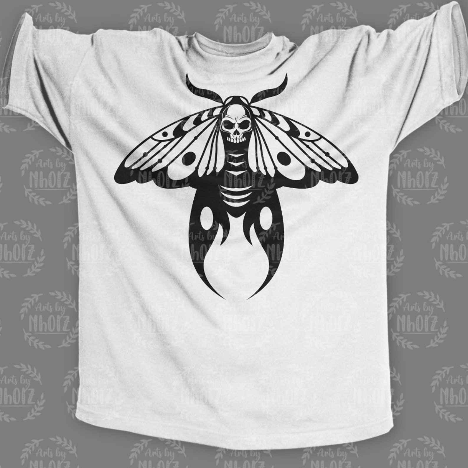 Skull Moth Svg, Mystical Creature Clipart, Flying Insect Stencil ...