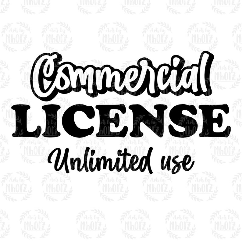 May include: Black and white text graphic that reads "Commercial License Unlimited Use".