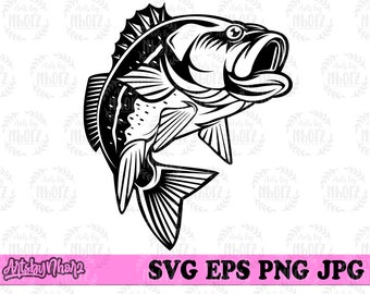 BassFisch svg, BassFisch svg, BassFisch svg, Bass svg, Bass Clipart, Bass Cutfile, Lake Fishing svg, River Fishing svg, Fishing Dad svg