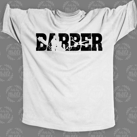 Barber Text T Shirt Design Archivo SVG Barbershop Clipart Barber Dad Cut File Hair Hustler Stencil Razor DXF Barber Monogram Design jpeg