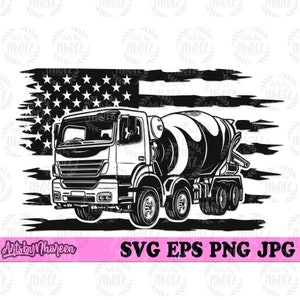 US Cement Mixer svg, Heavy Equipment Clipart, Contractor Dad Gift Idea, Construction Stencil, Truck Driver Tshirt Design png, Cement Mix dxf