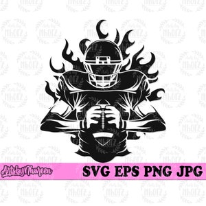 Football Player svg, Football Cut File, Sports Coach T-shirt Design Gift Idea png, Player Dad Stencil, Fullback dxf, Quarterback Clipart jpg
