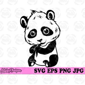 Cute Panda svg, Panda Bear Clipart, Baby Panda Stencil, Zoo Keeper T-shirt Design Gift Idea, Polar Bear Cut File, Panda Life jpeg, Panda dxf