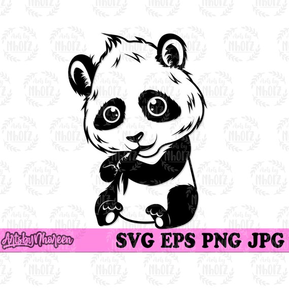 Cute Panda Svg Panda Bear Clipart Baby Panda Stencil Zoo - Etsy