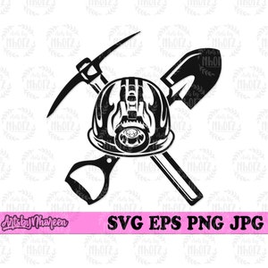 Mining Tools svg, Miner Dad Clipart, Head Light Cut File, Miner T-shirt png, Axe Mining Pick Stencil, Mining Shovel Stencil, Mining Cut File