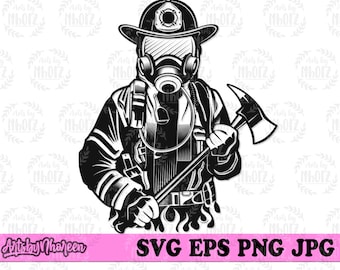 Fire Fighter svg, Fireman Gear Clipart, Firefighter Dad Stencil, First Responder Cut File, Rescue Shirt png, 911 Emergency dxf, Dispatcher