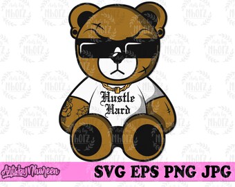DJ EVIL & CRU-L-T - TeddyBear レコード Bad Teddy Svg | Bad Teddy Face Clipart | Mafia Bear Cut File