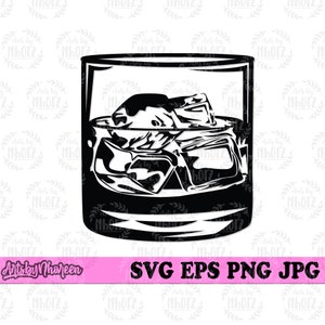 Glass of Whisky  svg, Glass of Whisky Clipart, Whisky png, Whisky svg, Glass of Whisky Cutfile, Booze svg, On the Rocks svg, Liquor svg