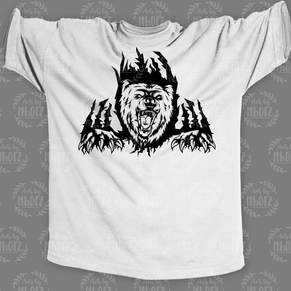 Bear Scratch Svg Wild Beast Stencil Big Claws Cut File Etsy Canada