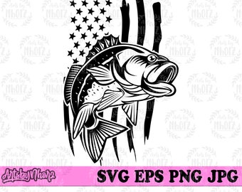 US Bass Fish svg, US Fishing svg, Bass Fish Clipart, Bass Cutfile, US Angler svg, Lake Fishing svg, Fresh Water Fishing svg, Bass Stencil