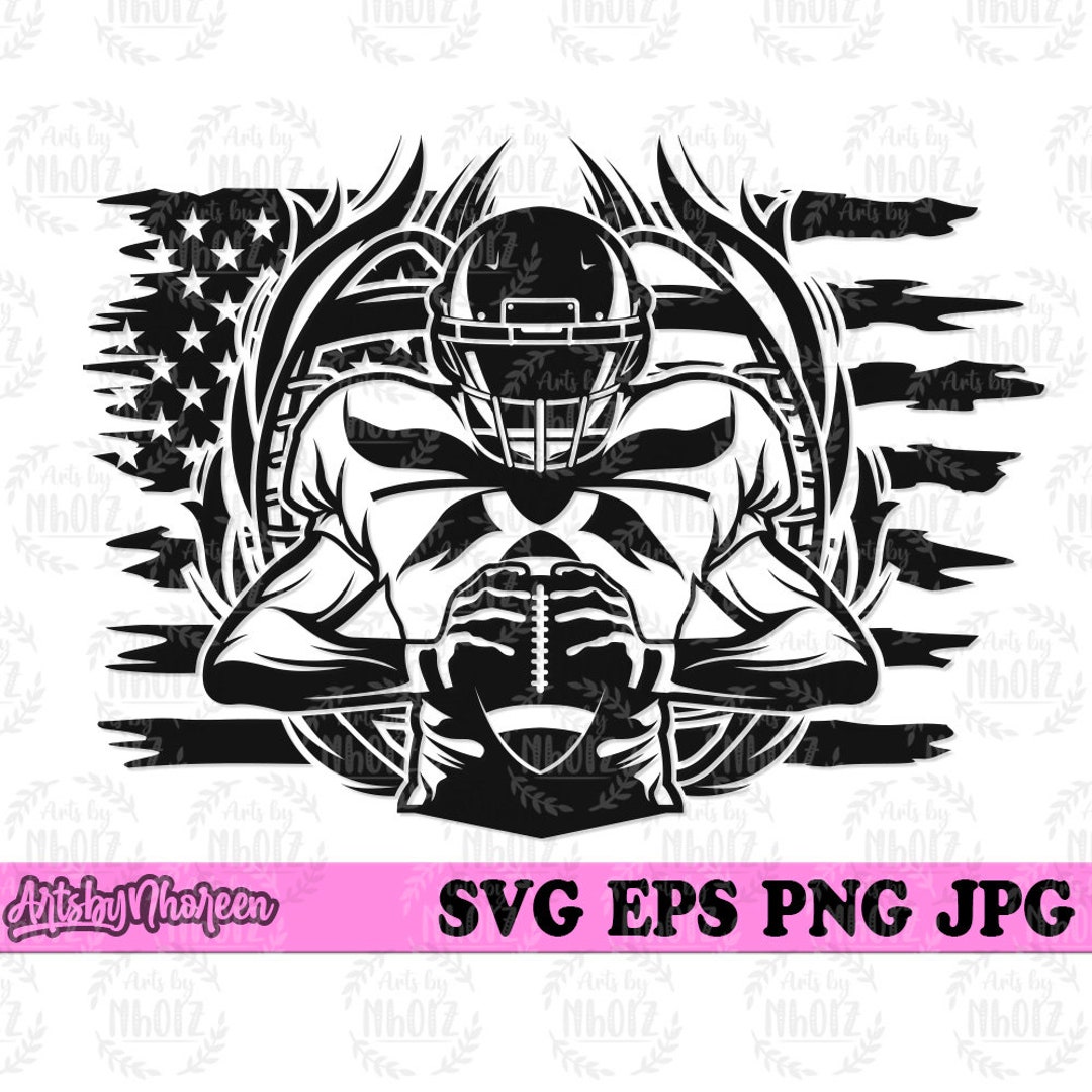 US Football Player Svg Football Cut File Sports Coach - Etsy