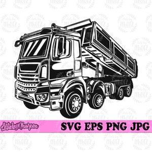 Dump Truck svg, Heavy Equipment Clipart, Trucker Dad Shirt png, Truck Driver Gift Idea, Truck Cut File, 10 Wheeler dxf, Truck Owner Jpeg