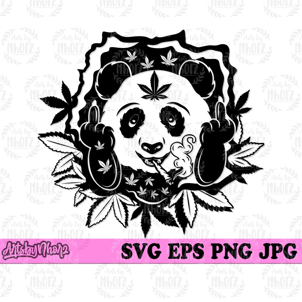 ハイパンダ スモーキングウィード svg、ハイパンダ svg、スモーキング