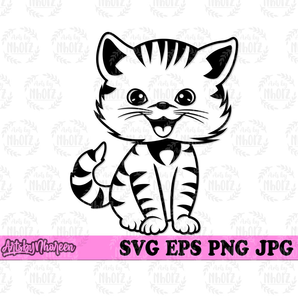 black cat silhouette clipart, kitty svg kitten (1908716)