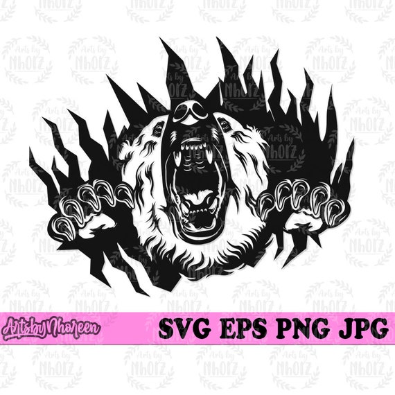 Scratch Angry Grizzly Bear Svg Wild Animal Clipart Forest Etsy