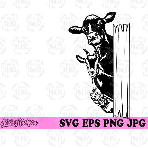 Peeking Farm Animals svg, Farm Animal svg, Farm Life svg, Peeking Animal svg, Farm Cow svg, Farm Chicken svg, Farm Goat svg, Farming svg