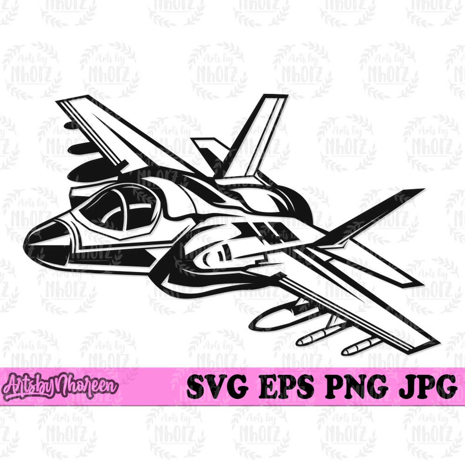 Fighter Jet Svg F16 Aircraft Clipart Military Plane Stencil - Etsy