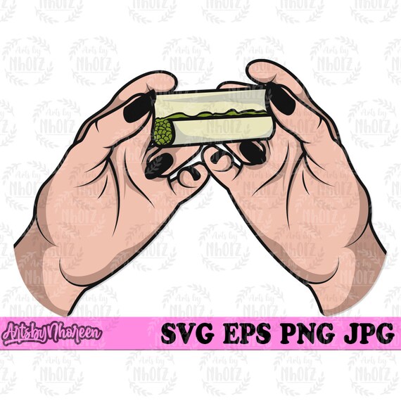 Hand rolling Joint svg Marihuana Clipart Cannabis Cut File Etsy Schweiz