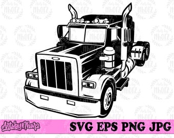 Semi Truck svg, Semi Truck Clipart, Semi Truck Cutfile, Semi Truck Stencil, Truck svg, Semi Truck dxf, Trucker Dad svg,Truck Driver svg jpeg