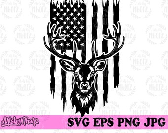 Patriotic USA Flag Dad Deer Hunting SVG SVG cut file Vector Clipart Png Deer Hunting dad svg Dad hunter svg Dxf and Silhouette
