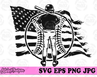 US Baseball Player svg, Pitcher Clipart, Batter Cut File, Shortstop Stencil, Basemen Cutfile, Fielder dxf Baseball Coach Gift Idea Shirt png