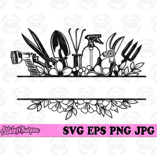 Gardening Tools svg | Gardener Cut File | Grass Cutter Stencil | Garden Shovel Clipart | Landscape Artist T-shirt png | Garden Fork Hose dxf