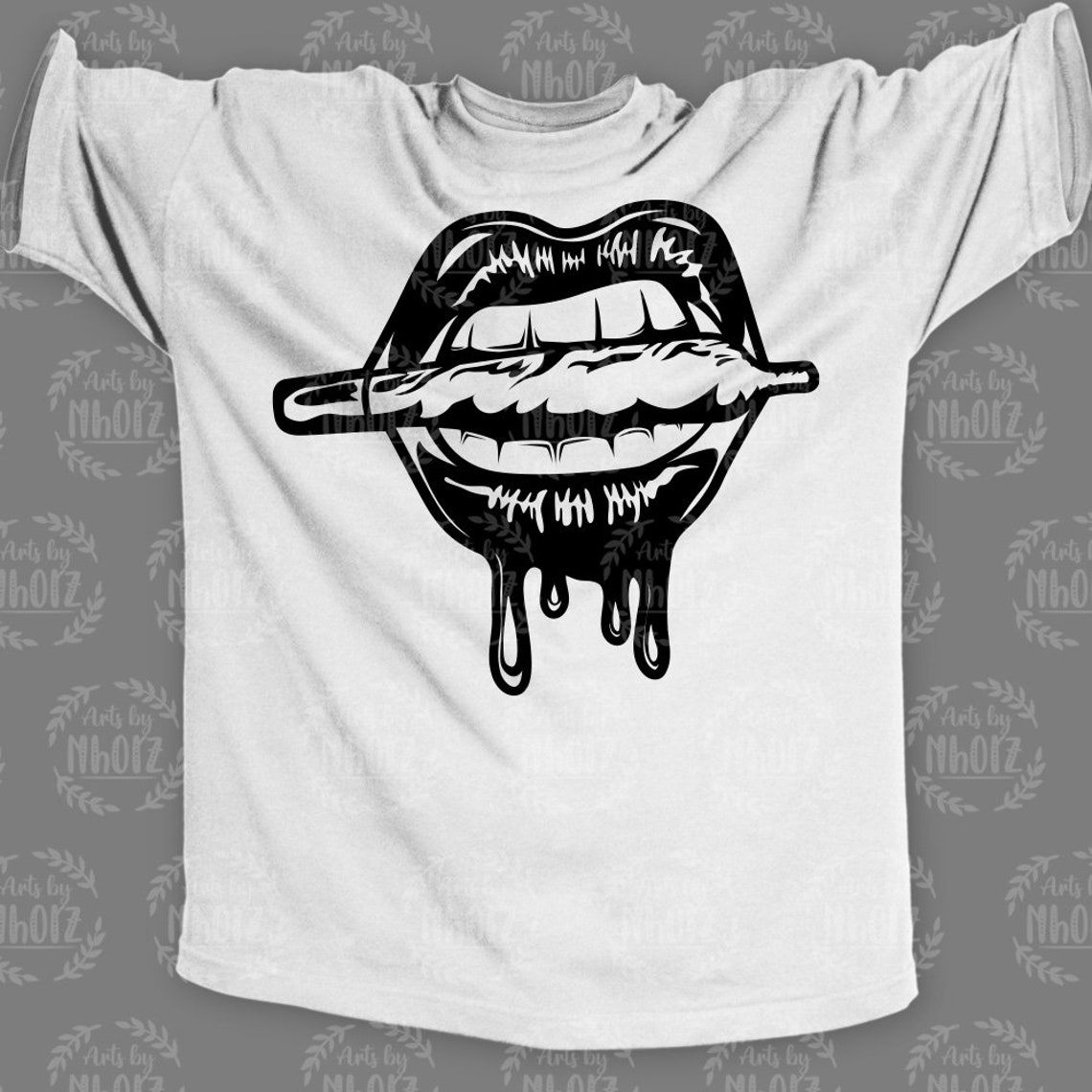Lips Bite Weed Svg Sexy Lips Clipart Cannabis Cut File Etsy