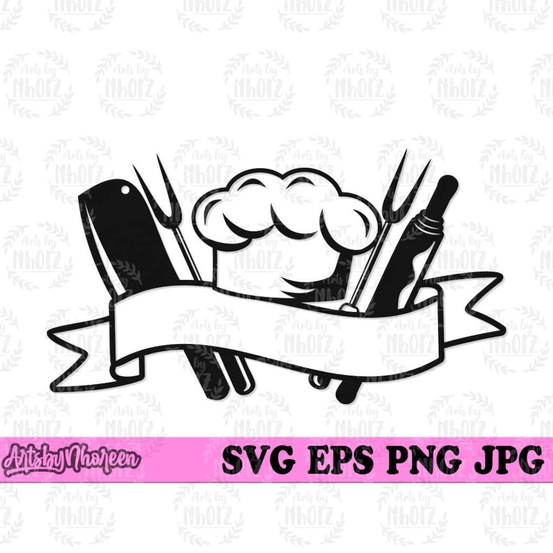 Chef Tools Svg, Cooking Clipart, Head Cook Monogram Gift Idea Tshirt